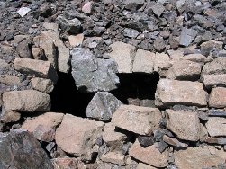  Breche dans la voute du tunnel superieur en 2004
